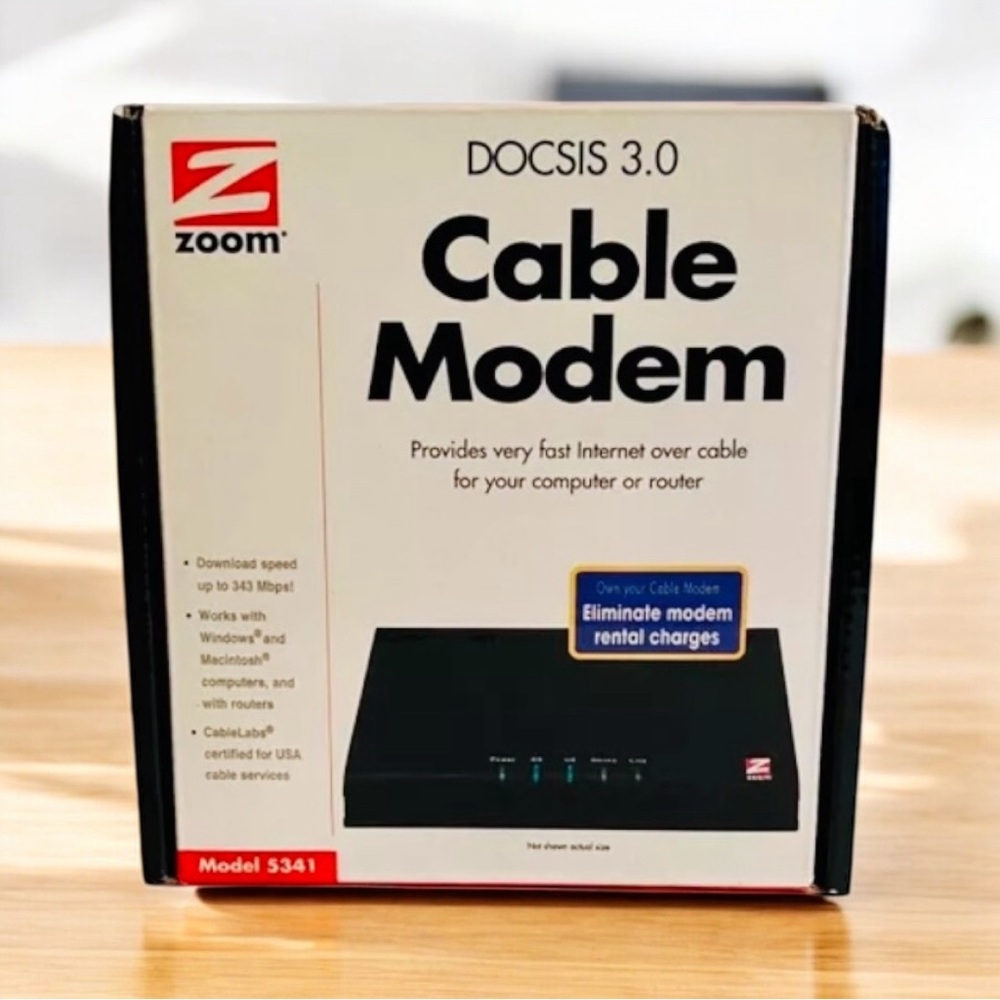 Zoom DOCSIS 3.0 Cable Modem 5341-02-03H  New In Box
